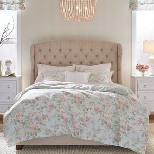 Laura Ashley Cream and Pink Floral Duvet Cover
